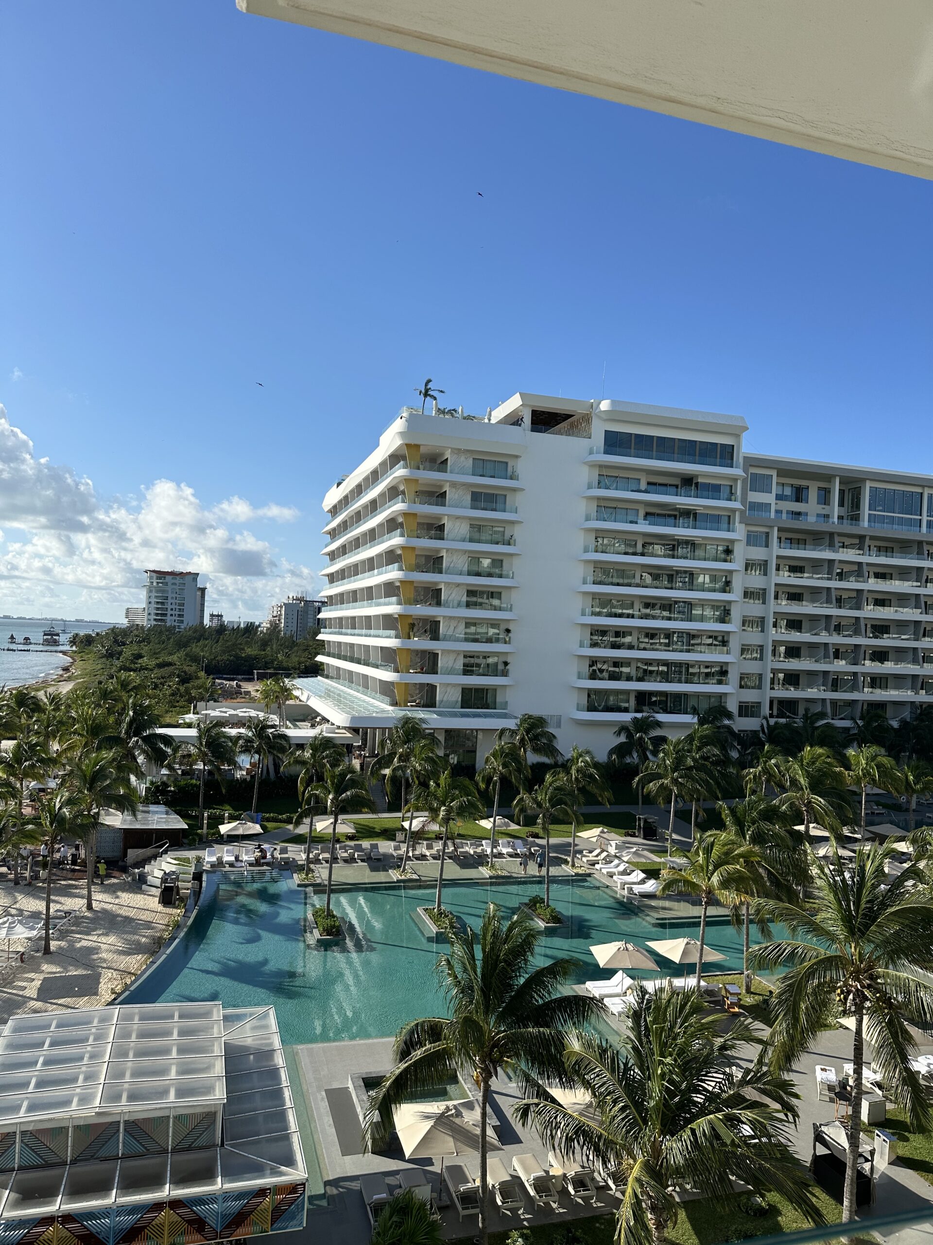 View from room of the pool and grounds at Garza Blanca Cancun